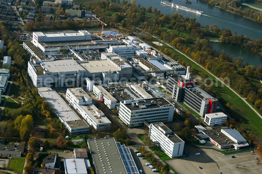 Regensburg from above - Building and production halls on the premises of Infineon Technologies AG on street Wernerwerkstrasse in Regensburg in the state Bavaria, Germany
