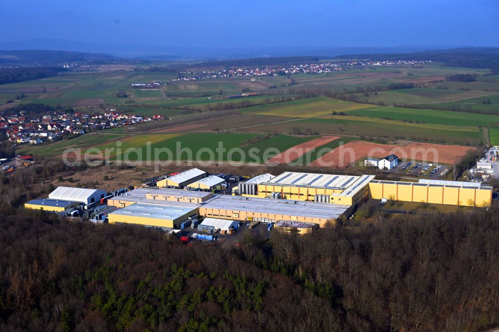 Aerial image Albertshausen - Building and production halls on the premises of Joyson PlasTec GmbH on street Haeuserschlag in Albertshausen in the state Bavaria, Germany