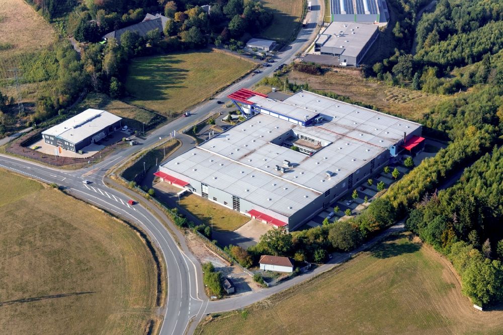 Altena from above - Building and production halls on the premises of MN Kaltformteile GmbH & Co. KG on Rosmarter Allee in Altena in the state North Rhine-Westphalia, Germany