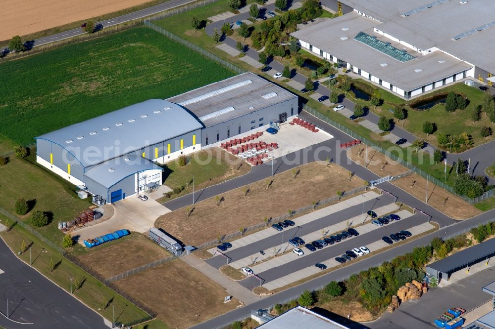 Boxberg from the bird's eye view: Building and production halls on the premises Karl Bach GmbH & Co.KG a?? Haus of Landtechnik in the Rudolf-Diesel-Strasse in Boxberg in the state Baden-Wurttemberg, Germany