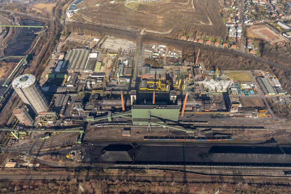 Aerial photograph Bottrop - Factory premises of the steel construction company Kokerei Prosper - ArcelorMittal Bottrop GmbH in Bottrop in the Ruhr area in the state of North Rhine-Westphalia