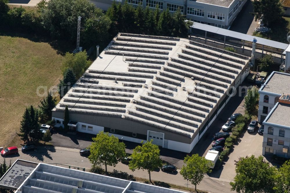 Pforzheim from the bird's eye view: Building and production halls on the premises Kaercher Tresorbau GmbH + Co. KG on Gmuender Strasse in Pforzheim in the state Baden-Wuerttemberg, Germany