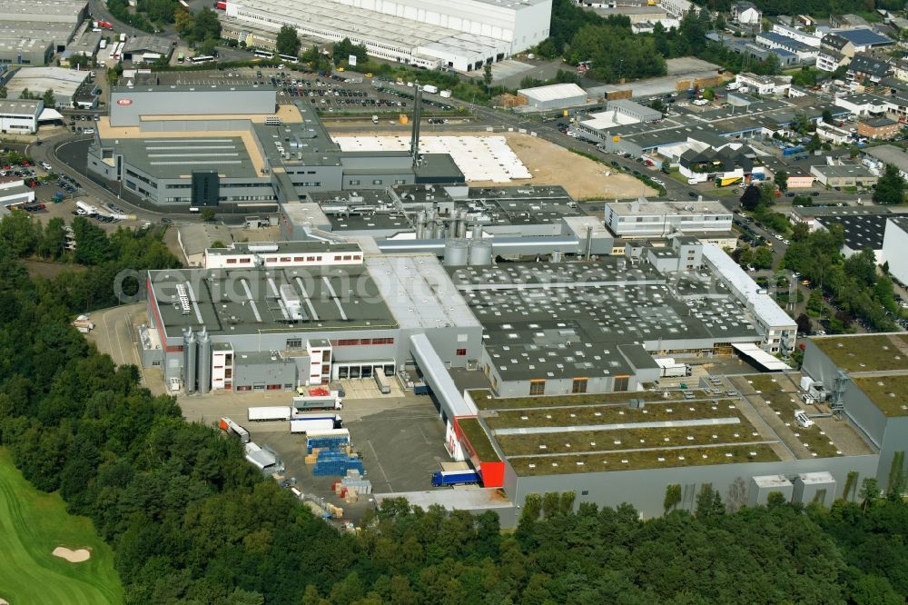 Aerial image Bergisch Gladbach - Building and production halls on the premises of KRUeGER GmbH & Co. KG in the district Bensberg in Bergisch Gladbach in the state North Rhine-Westphalia, Germany