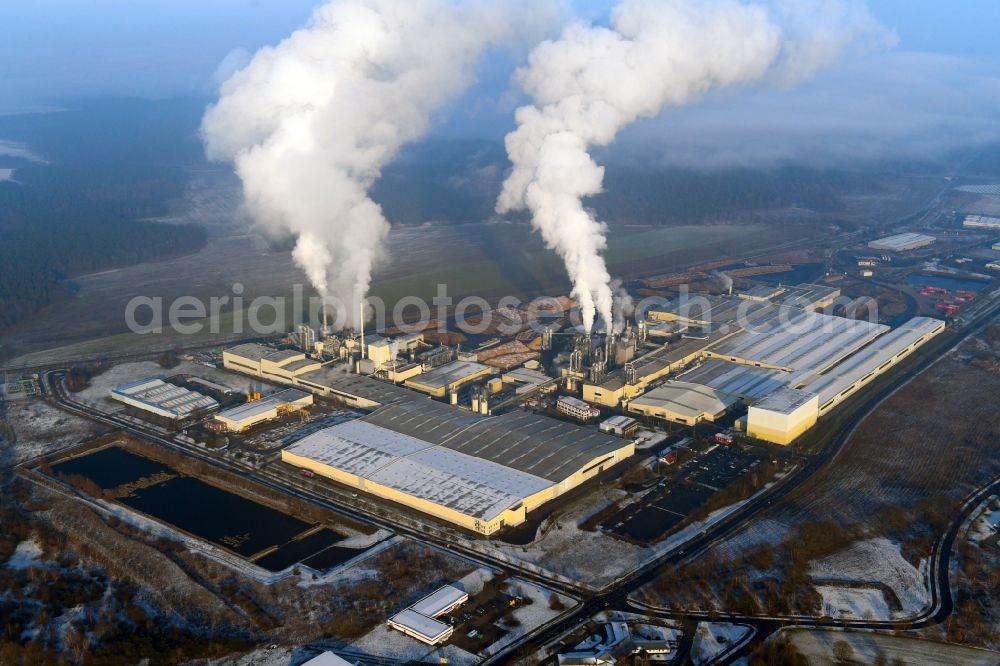 Aerial image Heiligengrabe - Building and production halls on the premises of KRONOTEX GmbH in Heiligengrabe in the state Brandenburg, Germany