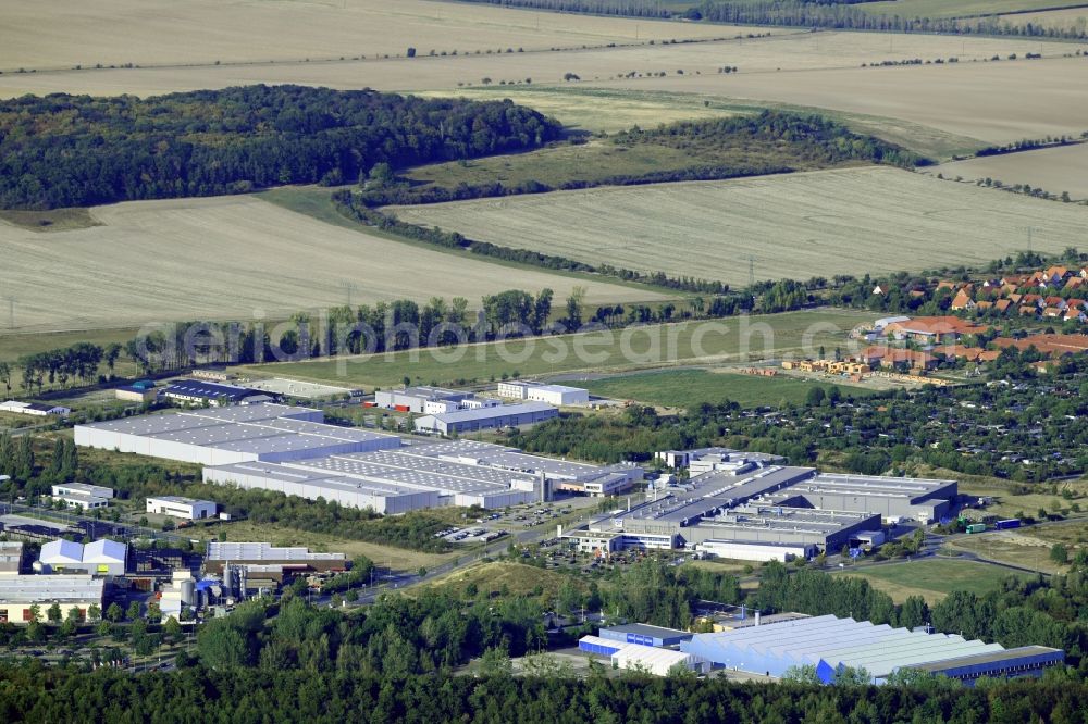 Wernigerode from the bird's eye view: Building and production halls on the premises of KSM Castings Group GmbH on Neustadter Ring in Wernigerode in the state Saxony-Anhalt, Germany