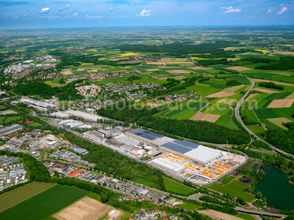 Aerial image Biberach an der Riß - Building and production halls on the premises of Liebherr-Werk Biberach GmbH in Biberach an der Riss in the state Baden-Wurttemberg, Germany