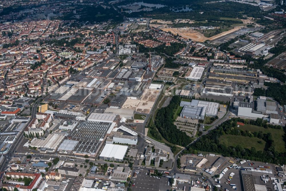 Aerial image Nürnberg - Building and production halls on the premises of MAN Truck & Bus AG on Vogelweiherstrasse in Nuremberg in the state Bavaria, Germany