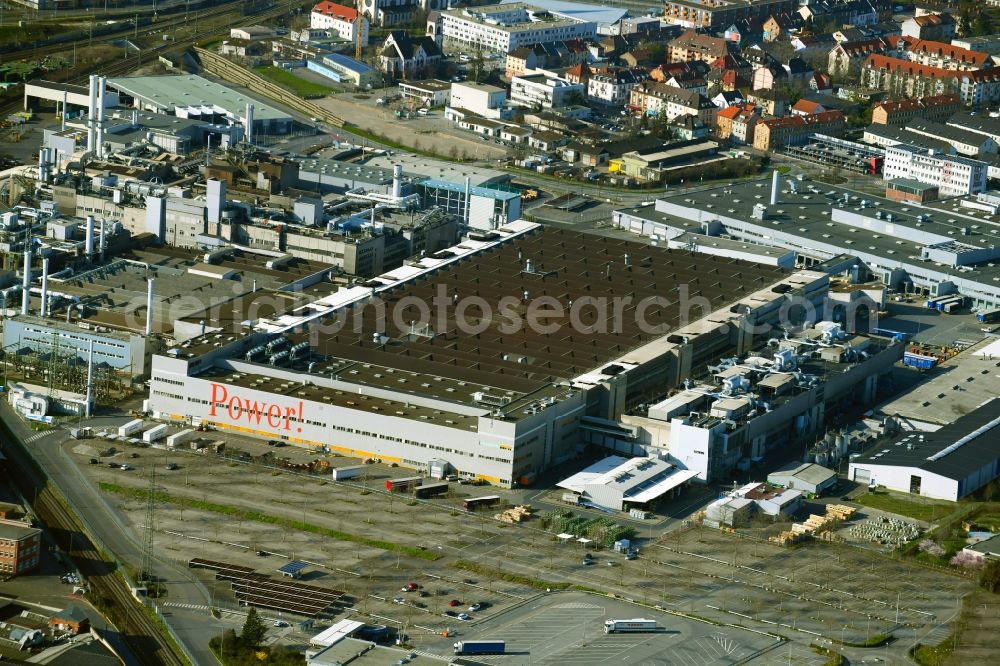 Aerial image Mannheim - Building and production halls on the premises of Merceofwerks Daimler AG on Mercedesstrasse in the district Waldhof in Mannheim in the state Baden-Wuerttemberg, Germany