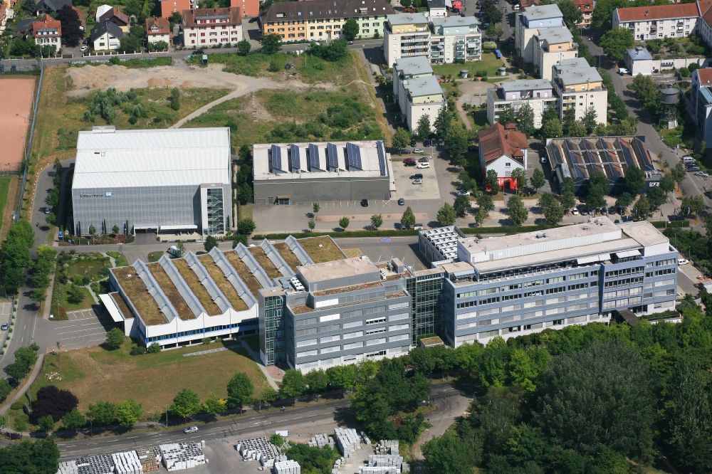 Aerial photograph Weil am Rhein - Buildings and halls on the premises of measurement and control company Endress and Hauser in the district Friedlingen in Weil am Rhein in the state Baden-Wurttemberg
