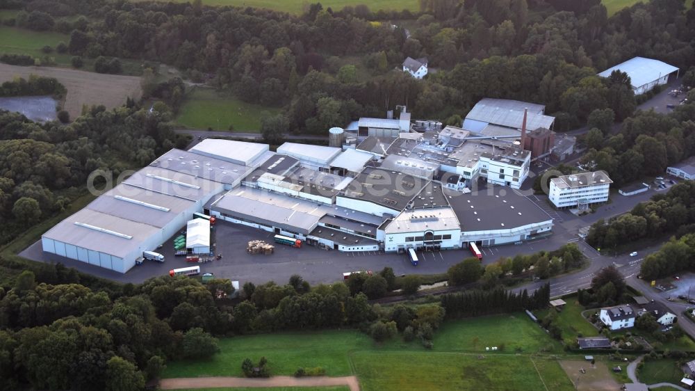 Raubach from the bird's eye view: Building and production halls on the premises Metsae Tissue in the district Hedwigsthal in Raubach in the state Rhineland-Palatinate, Germany