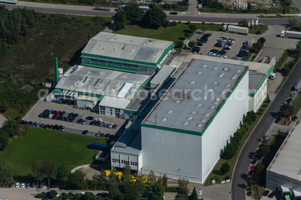 Roth from above - Building and production halls on the premises der Nutrichem Diaet + Pharma GMBH An of Laende in Roth in the state Bavaria, Germany