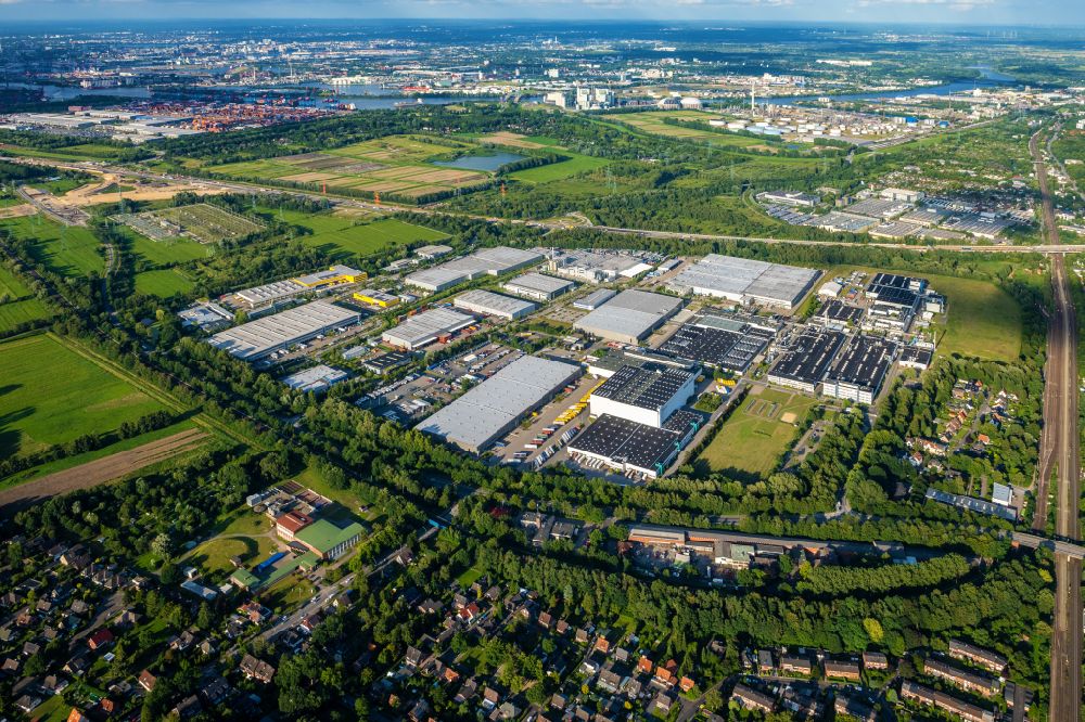 Hamburg from above - Building and production halls on the premises in the district Hausbruch in Hamburg, Germany