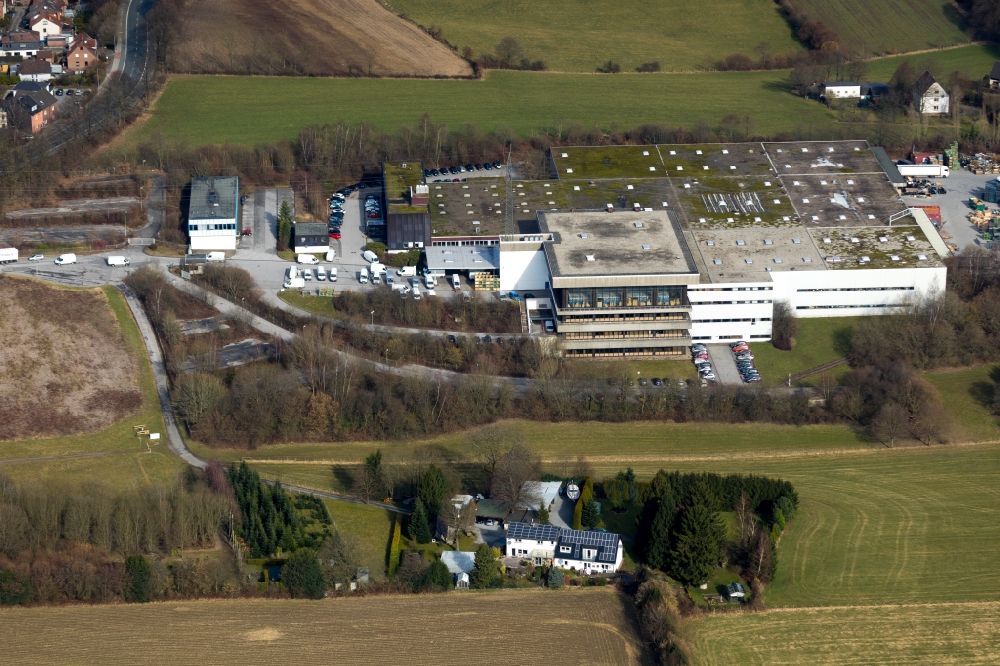 Aerial photograph Sprockhövel - Building and production halls on the premises of OTS Original Teile and Service GmbH & Co. KGaA on Engelsfeld in Sprockhoevel in the state North Rhine-Westphalia, Germany