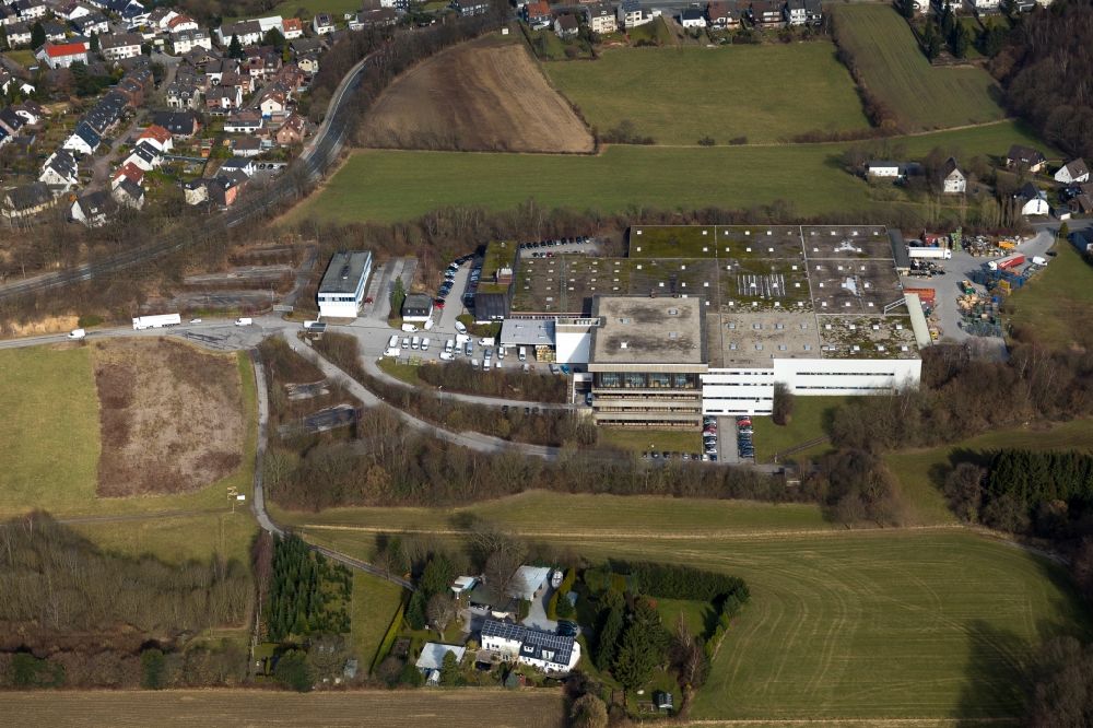 Sprockhövel from above - Building and production halls on the premises of OTS Original Teile and Service GmbH & Co. KGaA on Engelsfeld in Sprockhoevel in the state North Rhine-Westphalia, Germany