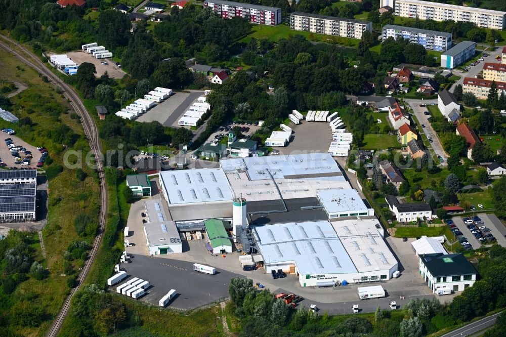Schönberg from above - Building and production halls on the premises of PALMBERG Bueroeinrichtungen + Service GmbH Am Palmberg in Schoenberg in the state Mecklenburg - Western Pomerania, Germany