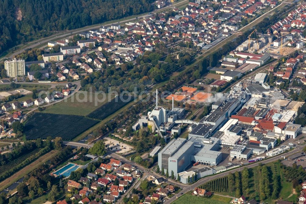 Aerial image Oberkirch - Building and production halls on the premises of Papierfabrik August Koehler SE in Oberkirch in the state Baden-Wurttemberg, Germany