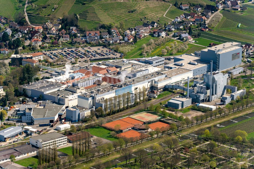 Aerial image Oberkirch - Building and production halls on the premises of Papierfabrik August Koehler SE in Oberkirch in the state Baden-Wurttemberg, Germany
