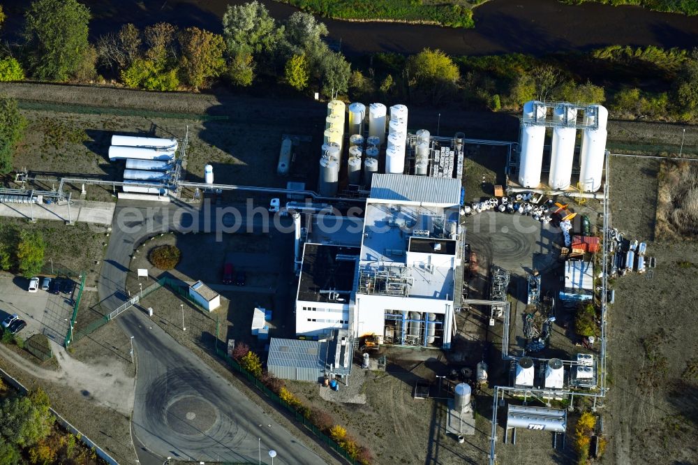 Aerial photograph Wittenberge - Building and production halls on the premises of PME BioLiquid in the district Garsedow in Wittenberge in the state Brandenburg, Germany