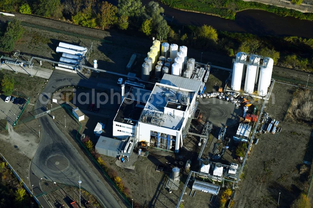 Wittenberge from above - Building and production halls on the premises of PME BioLiquid in the district Garsedow in Wittenberge in the state Brandenburg, Germany