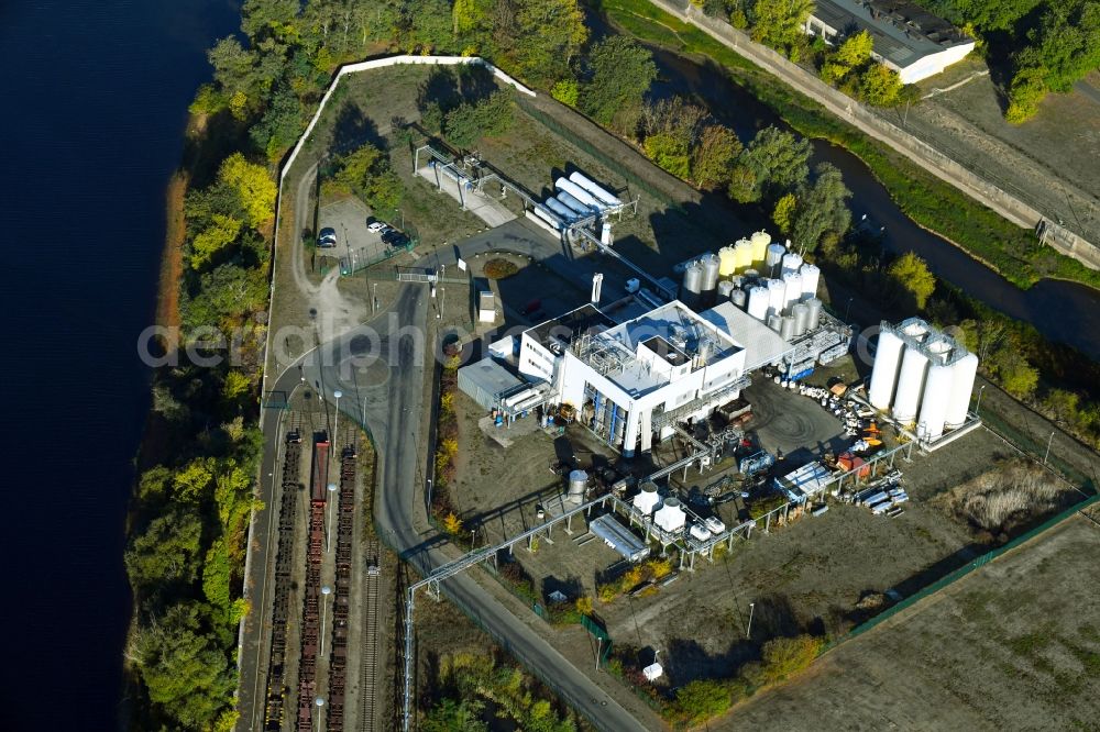 Aerial image Wittenberge - Building and production halls on the premises of PME BioLiquid in the district Garsedow in Wittenberge in the state Brandenburg, Germany