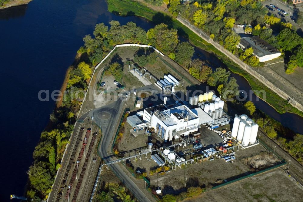 Aerial photograph Wittenberge - Building and production halls on the premises of PME BioLiquid in the district Garsedow in Wittenberge in the state Brandenburg, Germany