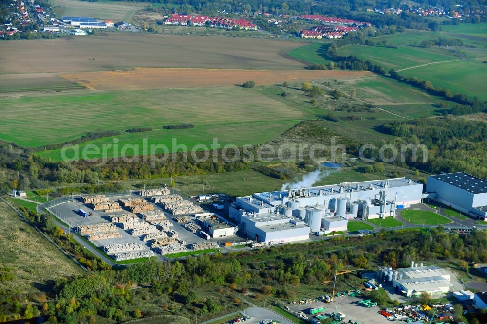 Aerial image Burg - Building and production halls on the premises of Propapier PM1 GmbH Lindenallee in Burg in the state Saxony-Anhalt
