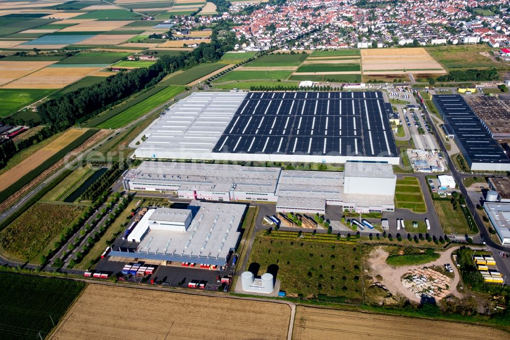 Aerial image Offenbach an der Queich - Building and production halls on the premises of Prowell GmbH in Offenbach an der Queich in the state Rhineland-Palatinate, Germany