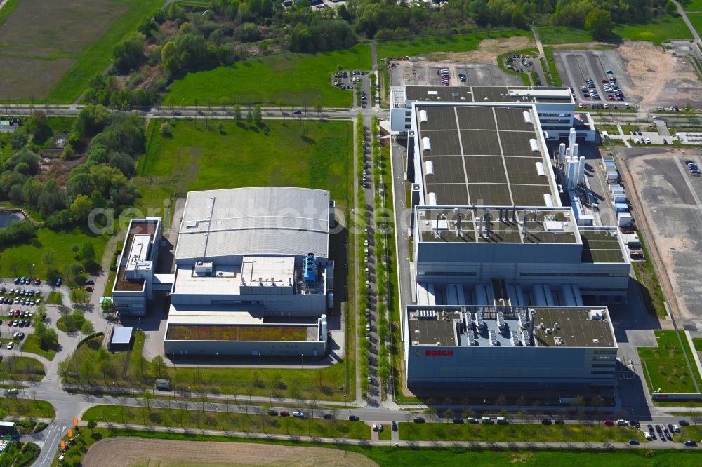 Aerial image Dresden - Factory premises lab, Semiconductor Fabrication Plant of Robert Bosch Semiconductor Manufacturing Dresden GmbH in the district Hellerau in Dresden in the state Saxony, Germany