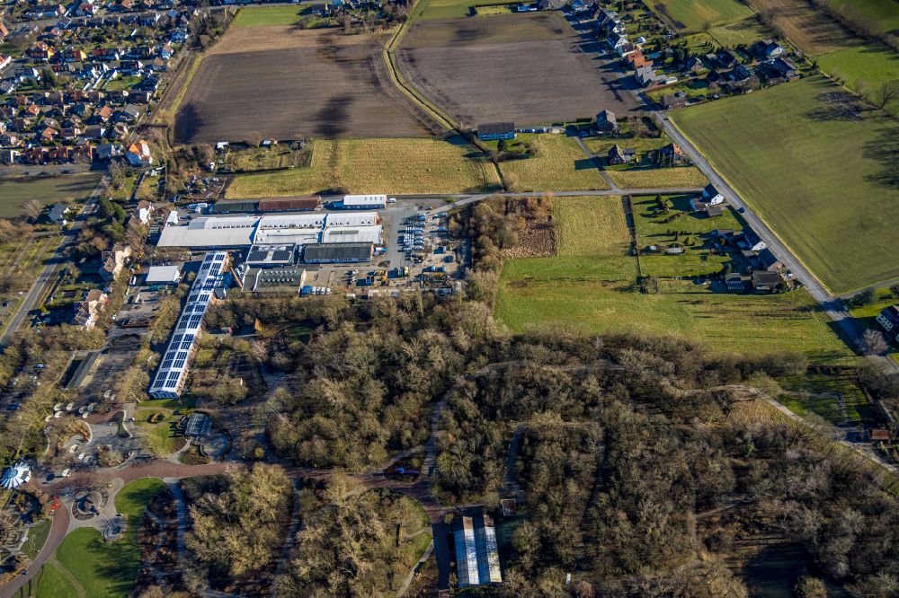 Aerial image Hamm - Building and production halls on the premises of Schroeder and Sohn GmbH on street Am Maximilianpark in the district Norddinker in Hamm at Ruhrgebiet in the state North Rhine-Westphalia, Germany