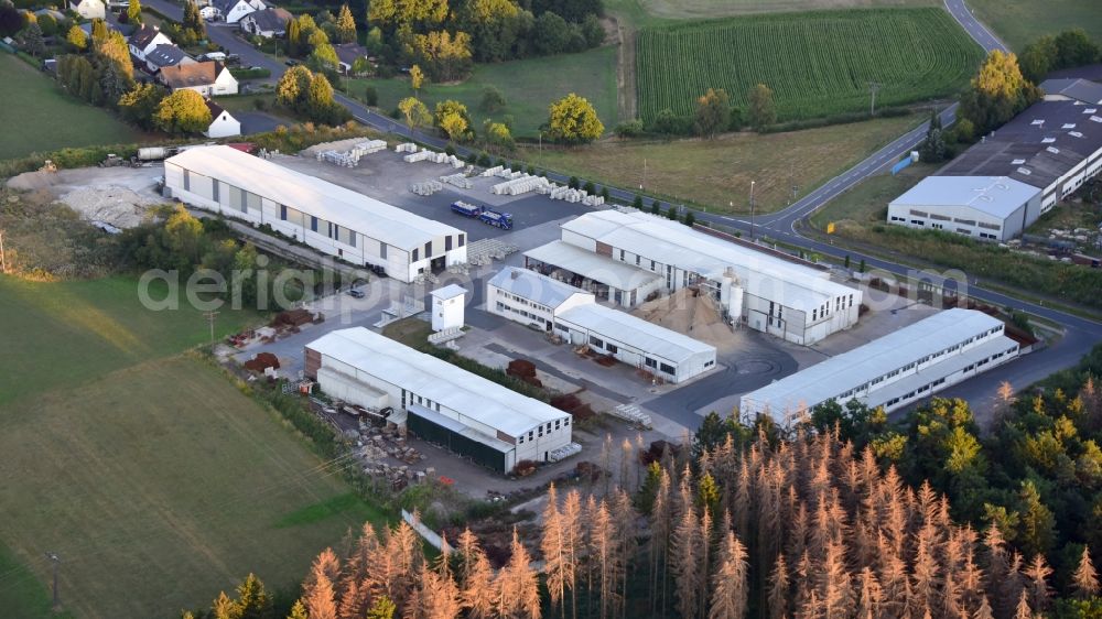 Aerial image Schöneberg - Building and production halls on the premises of SELING Beton-Naturstein GmbH in Schoeneberg in the state Rhineland-Palatinate, Germany