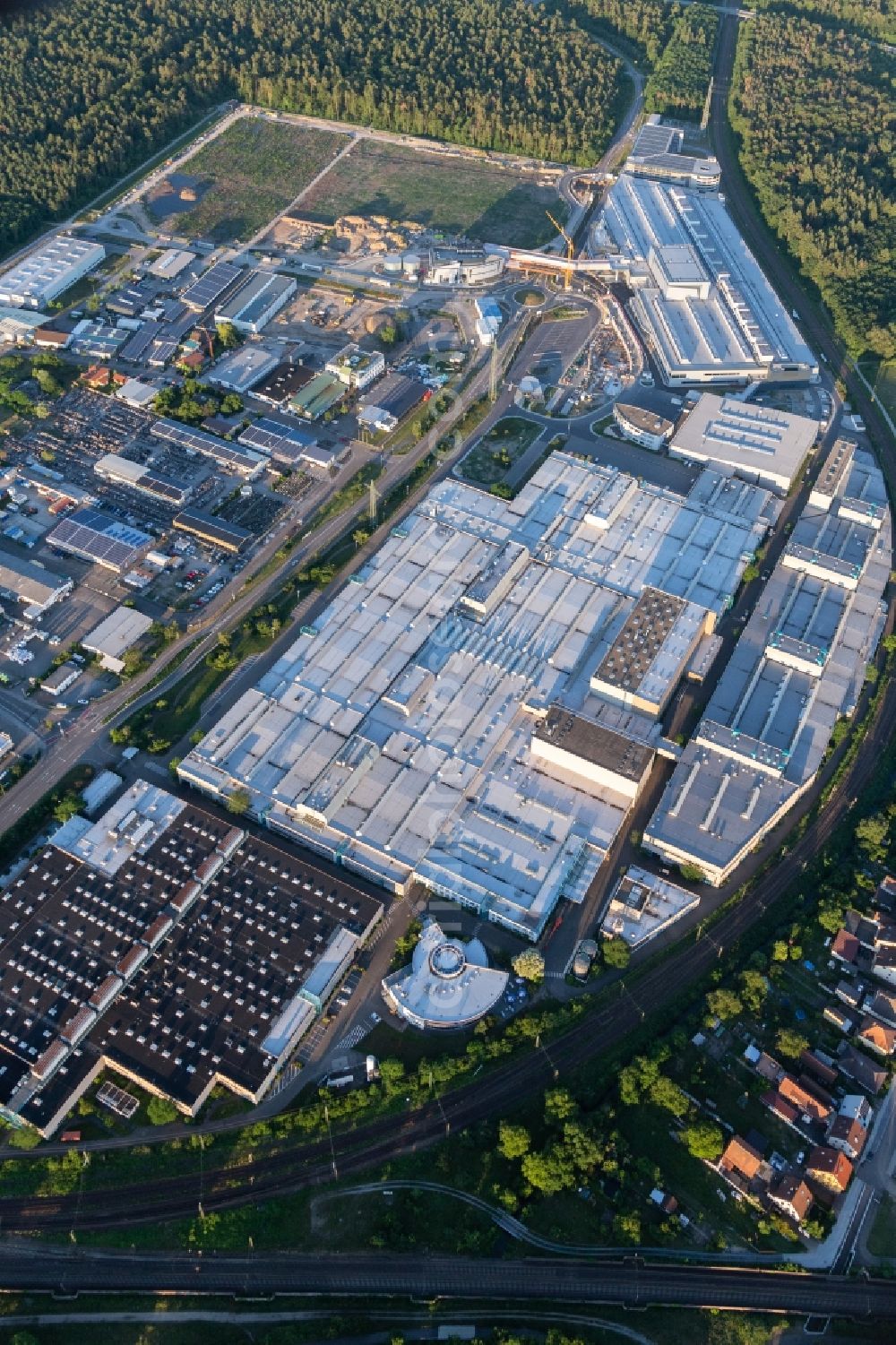 Aerial image Graben-Neudorf - Factory premises of SEW-EURODRIVE GmbH & Co KG in Graben-Neudorf in the state Baden-Wurttemberg, Germany