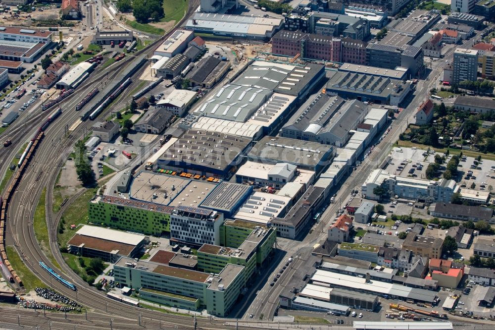 Aerial image Graz - Building and production halls on the premises of Siemens AG on Eggenberger Strasse in the district Gries in Graz in Steiermark, Austria