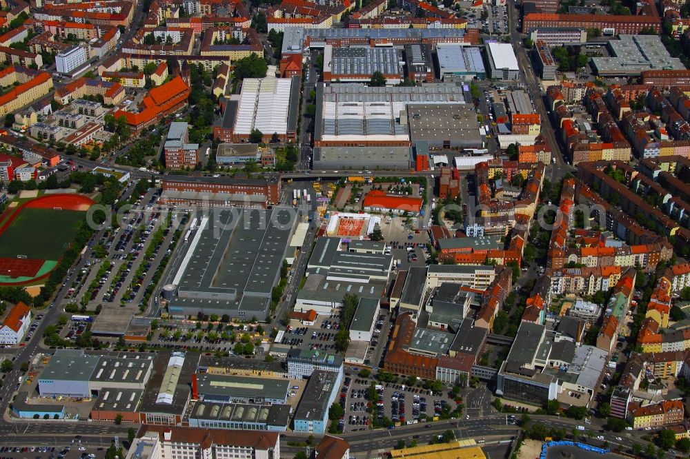 Aerial photograph Nürnberg - Building and production halls on the premises of SIEMENS AG in the district Gugelstrasse in Nuremberg in the state Bavaria, Germany