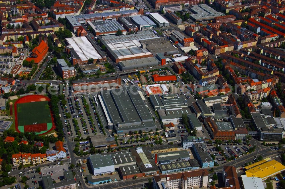 Nürnberg from above - Building and production halls on the premises of SIEMENS AG in the district Gugelstrasse in Nuremberg in the state Bavaria, Germany