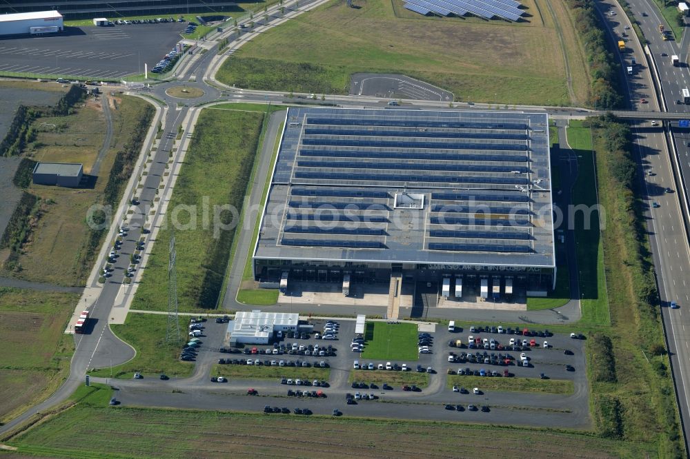 Niestetal from above - Building and production halls on the premises of SMA Solar Technology AG in Niestetal in the state Hesse