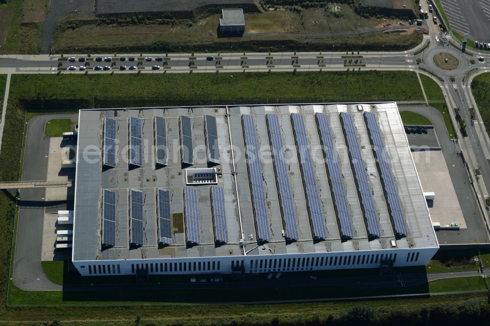 Aerial photograph Niestetal - Building and production halls on the premises of SMA Solar Technology AG in Niestetal in the state Hesse
