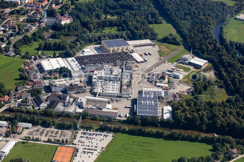 Aerial image Attnang-Puchheim - Building and production halls on the premises S. Spitz GmbH on Gmundner Strasse in Attnang-Puchheim in Oberoesterreich, Austria