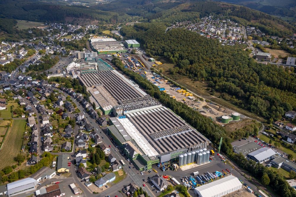 Aerial image Salchendorf - Building and production halls on the premises of SSI SCHAeFER FRITZ SCHAeFER GMBH in Salchendorf in the state North Rhine-Westphalia, Germany