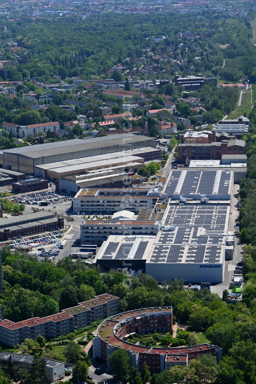 Aerial photograph Berlin - Extension - new building - construction site on the factory premises of Stadler Deutschland GmbH on street Lessingstrasse in the district Wilhelmsruh in Berlin, Germany