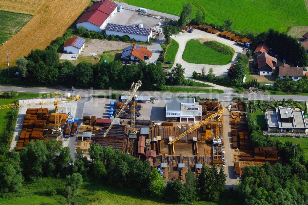 Chamerau from the bird's eye view: Building and production halls on the premises of Stahl Irrgang Stahlhandels GmbH on Hauptstrasse in Chamerau in the state Bavaria, Germany