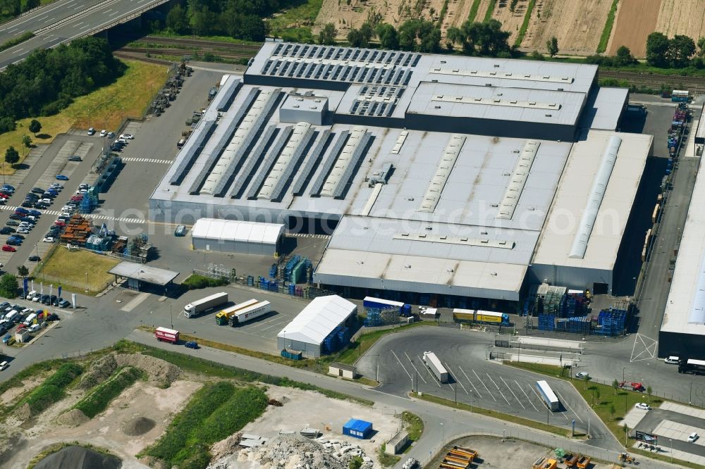 Gera from the bird's eye view: Building and production halls on the premises of STAHLO Stahlservice GmbH & Co. KG on Rudolf-Loh-Strasse in Gera in the state Thuringia, Germany
