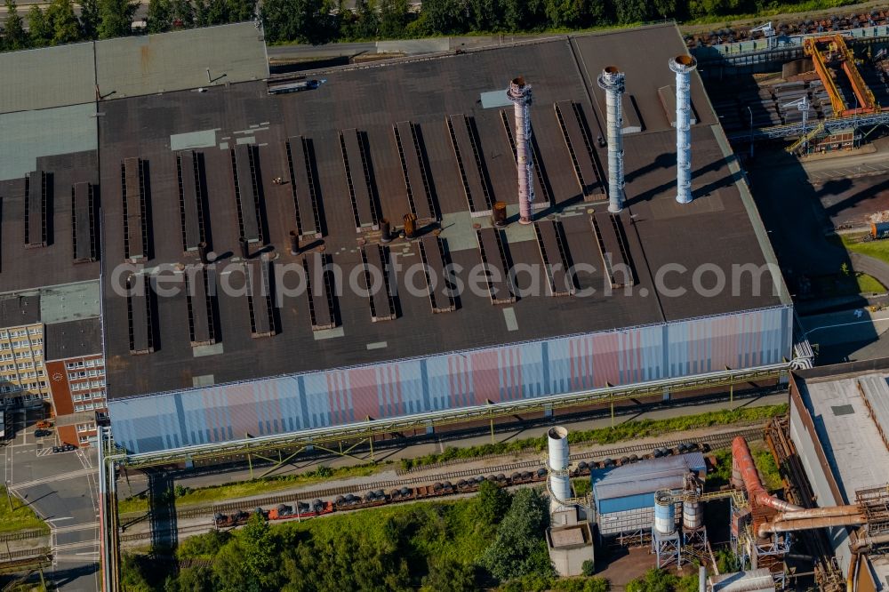 Aerial image Bochum - Building and production halls on the premises thyssenkrupp Steel Europe AG in the district Westenfeld in Bochum at Ruhrgebiet in the state North Rhine-Westphalia, Germany