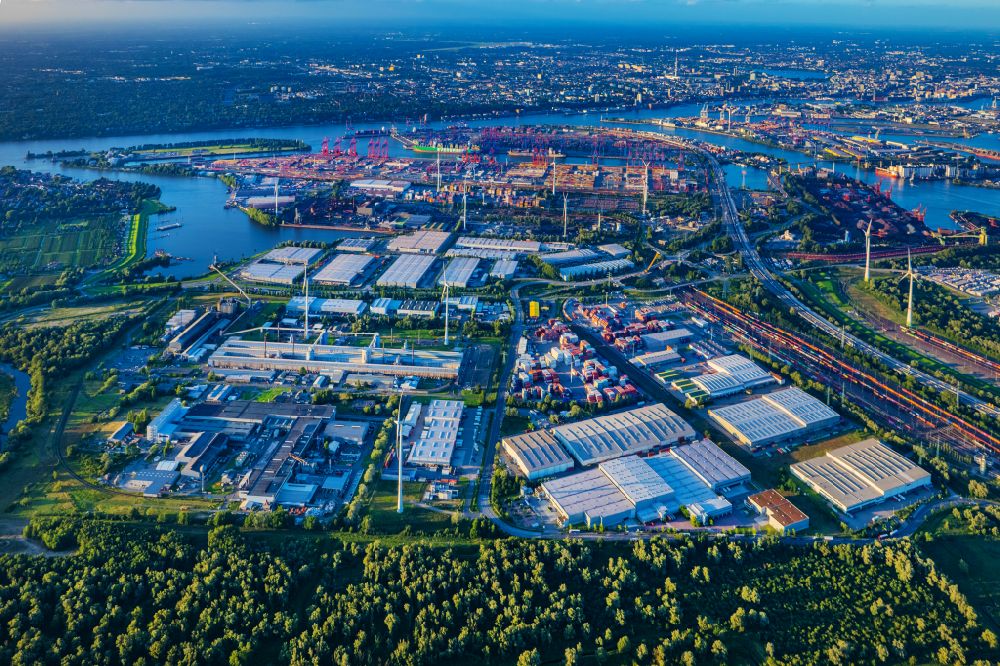 Aerial photograph Hamburg - Factory premises of Trimet Aluminum SE in the district of Altenwerder in Hamburg in the state of Hamburg, Germany
