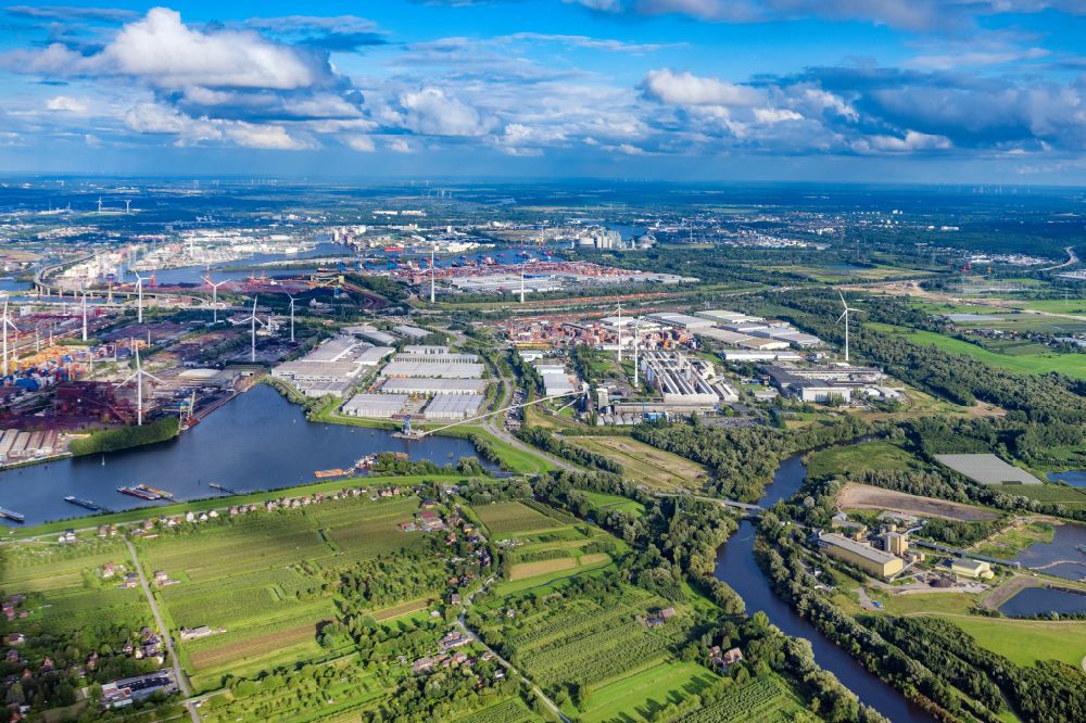 Hamburg from above - Factory premises of Trimet Aluminum SE in the district of Altenwerder in Hamburg in the state of Hamburg, Germany