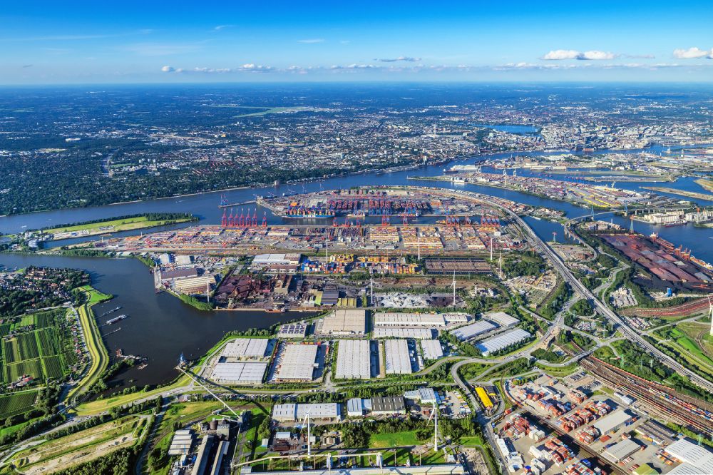 Hamburg from the bird's eye view: Factory premises of Trimet Aluminum SE in the district of Altenwerder in Hamburg in the state of Hamburg, Germany