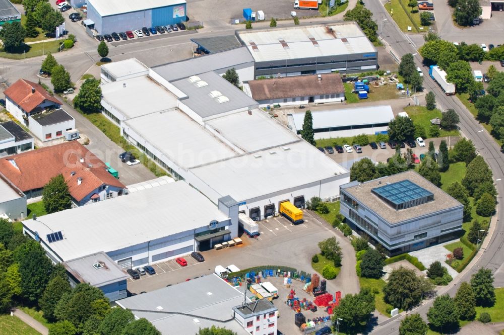 Aerial photograph Weingarten - Building and production halls on the premises of Venta Luftwaescher - formerly Ventax on Weltestrasse in Weingarten in the state Baden-Wuerttemberg, Germany