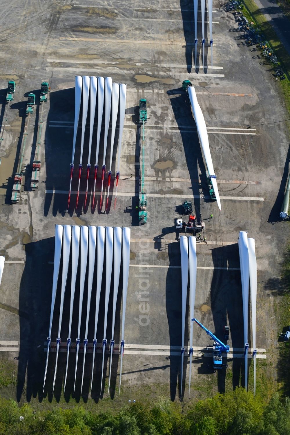 Aerial photograph Lauchhammer - Building and production halls on the premises of Vestas Deutschland GmbH on John-Schehr-Strasse in Lauchhammer in the state Brandenburg, Germany