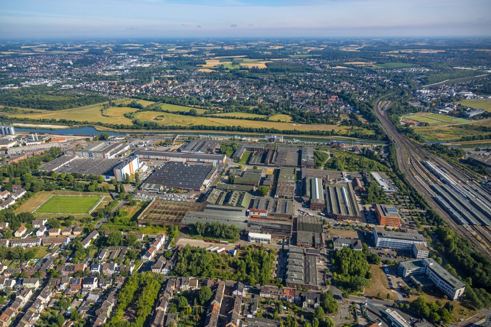 Hamm from above - Building and production halls on the premises of voestalpine Boehler Welding Group GmbH in Hamm in the state North Rhine-Westphalia, Germany