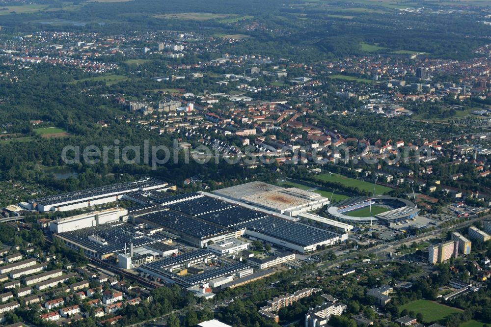Aerial image Braunschweig - Building and production halls on the premises of VW Volkswagen AG in Braunschweig in the state Lower Saxony
