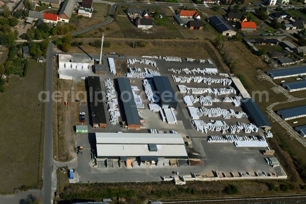 Groß Rosenburg from the bird's eye view: Building and production halls on the premises of Weco GmbH & Co. KG on Sachsendorfer Strasse in Gross Rosenburg in the state Saxony-Anhalt, Germany